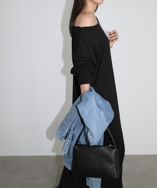 andme（アンドミー）の「オフショルダースウェットワンピース（ワンピース・レディース・チャコールグレー/ブラック/ネイビー・M/MT）」の13枚目の写真