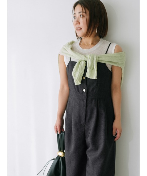 COHINA(コヒナ)の「デニムライクキャミサロペット 【低身長・小柄女性】(つなぎ/オールインワン・レディース・ホワイト/ブラック・SHORT/REGULAR)」の12枚目の写真
