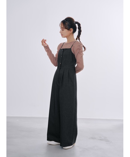 COHINA(コヒナ)の「デニムライクキャミサロペット 【低身長・小柄女性】(つなぎ/オールインワン・レディース・ホワイト/ブラック・SHORT/REGULAR)」の14枚目の写真