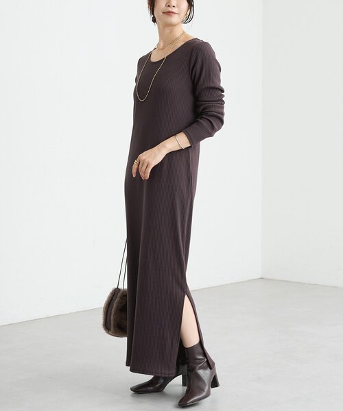 セール】【全骨格細見え】NEW2WAYロングリブワンピース