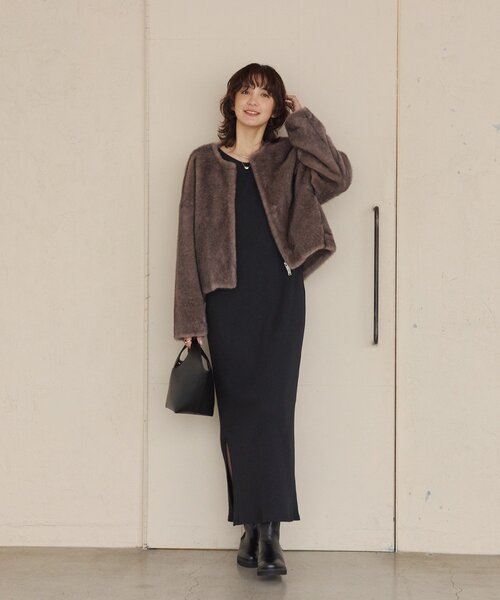 全骨格細見え】NEW2WAYロングリブワンピース（ワンピース）｜RIVE