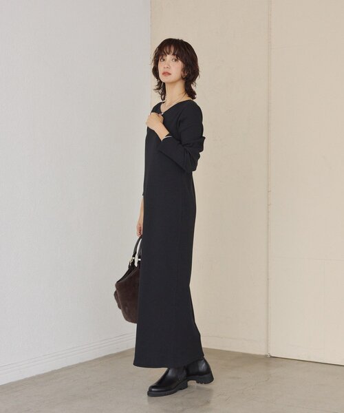 RIVE DROITE(リヴドロワ)の「【全骨格細見え】NEW2WAYロングリブワンピース(ワンピース・レディース・ブラック/ブラウン/グレイッシュベージュ・40/FREE/36)」の22枚目の写真