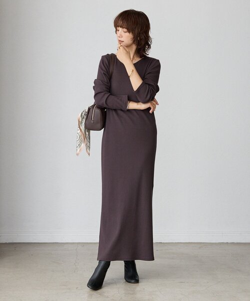 【完売品・新品】RIVE DROITE 2WAYロングリブワンピース 36サイズ RIVE DROITE ワンピース 低身長サイズあり/2WAYロングリブ