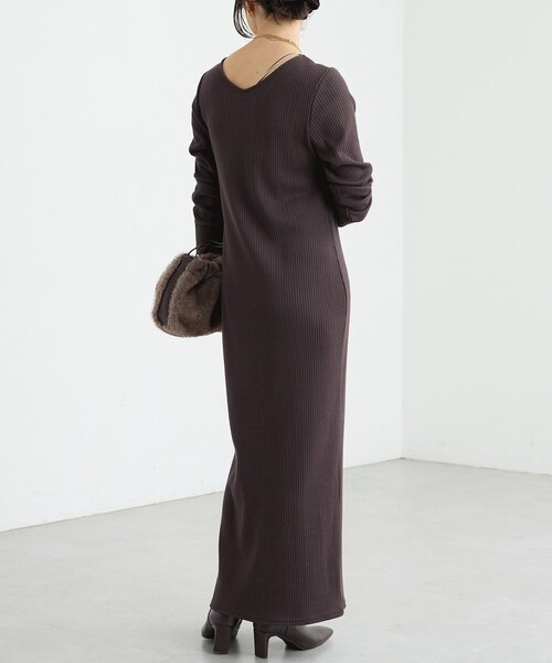 全骨格細見え】NEW2WAYロングリブワンピース（ワンピース