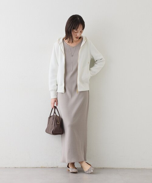 RIVE DROITE（リヴドロワ）の「【全骨格細見え】NEW2WAYロングリブワンピース（ワンピース・レディース・ブラック/ブラウン/グレイッシュベージュ・40/FREE/36）」の5枚目の写真