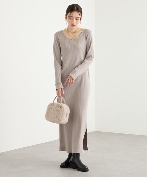 全骨格細見え】NEW2WAYロングリブワンピース（ワンピース）｜RIVE