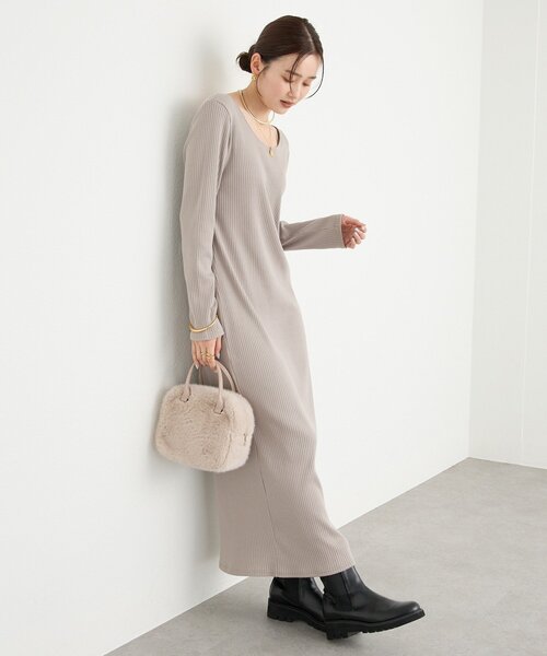 全骨格細見え】NEW2WAYロングリブワンピース（ワンピース）｜RIVE