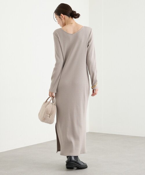 全骨格細見え】NEW2WAYロングリブワンピース（ワンピース）｜RIVE