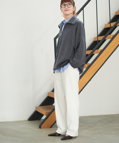 Spick & Span（スピックアンドスパン）の「《手洗い可》起毛タックテーパードパンツ（スラックス・レディース・その他9/ブラック/グレー/ホワイト系その他・40/34/36/38）」の16枚目の写真