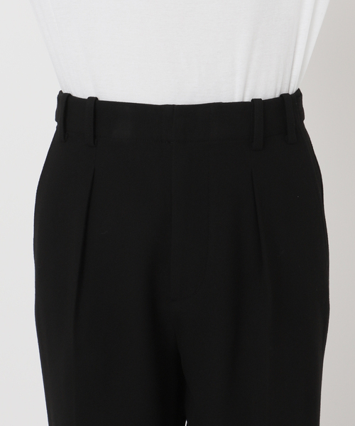 セール】《手洗い可》起毛タックテーパードパンツ（スラックス