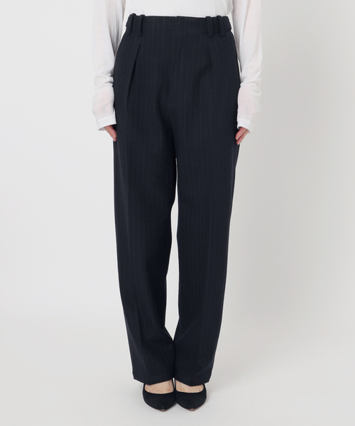 セール】《手洗い可》起毛タックテーパードパンツ（スラックス