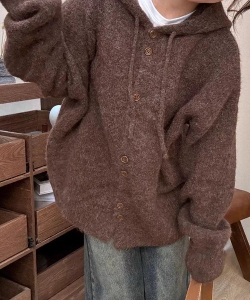Оверсайз фуди вязаный кардиган (Oversized Fleece Hoodie)