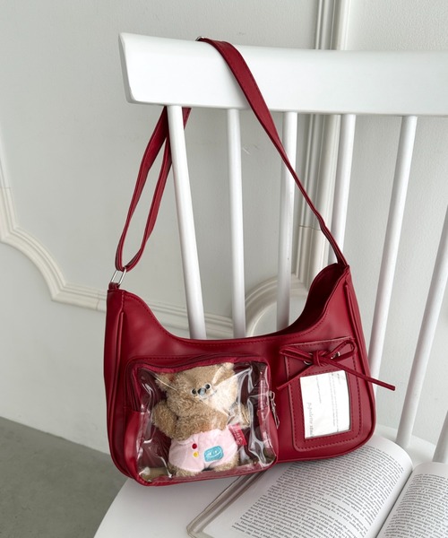 wears(ウェアーズ)の「クリアポケット付き PU推し活痛バッグ(ハンドバッグ・レディース・ブラック/アイボリー/レッド/シルバー・FREE)」の20枚目の写真