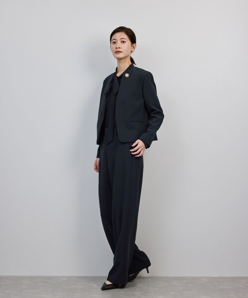 ROPE'(ロペ)の「トリアセダブルクロス ストレートワイドパンツ/イージーケア・セットアップ対応・25AW(その他パンツ・レディース・ネイビー・38/36/40)」の3枚目の写真