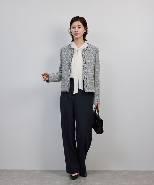 ROPE'(ロペ)の「トリアセダブルクロス ストレートワイドパンツ/イージーケア・セットアップ対応・25AW(その他パンツ・レディース・ネイビー・38/36/40)」の16枚目の写真