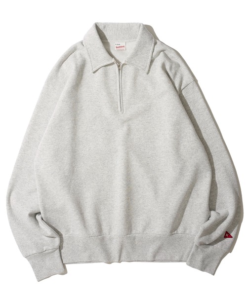 Healthknit(ヘルスニット)の「【Healthknit】Classic Sweat Half Zip L/S / 襟付きハーフジップスウェット(スウェット・メンズ・グレー/チャコールグレー/サンドベージュ/ネイビー/マルーン・MEDIUM/LARGE/X-LARGE)」の8枚目の写真