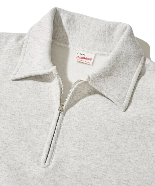 Healthknit(ヘルスニット)の「【Healthknit】Classic Sweat Half Zip L/S / 襟付きハーフジップスウェット(スウェット・メンズ・グレー/チャコールグレー/サンドベージュ/ネイビー/マルーン・MEDIUM/LARGE/X-LARGE)」の16枚目の写真