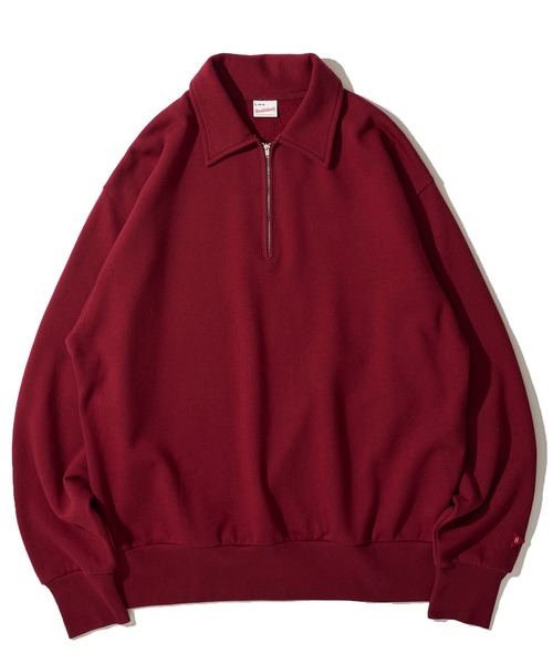 Healthknit(ヘルスニット)の「【Healthknit】Classic Sweat Half Zip L/S / 襟付きハーフジップスウェット(スウェット・メンズ・グレー/チャコールグレー/サンドベージュ/ネイビー/マルーン・MEDIUM/LARGE/X-LARGE)」の14枚目の写真