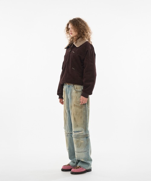 WISH FOR EVER ドローコードダブルジップ２WAYコーデュロイブルゾン WISH FOR EVER（ウィッシュフォーエバー） ブルゾン アウター DRAW