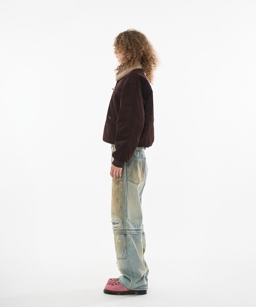 WISH FOR EVER(ウィッシュフォーエバー)の「DRAW CODE DOUBLE ZIP 2WAY CORDUROY BLOUSON / ドローコードダブルジップ2WAYコーデュロイブルゾン(ブルゾン・メンズ・ブラック/バーガンディー/アイボリー/ブラウン/ネイビー・MEDIUM/LARGE/SMALL)」の12枚目の写真