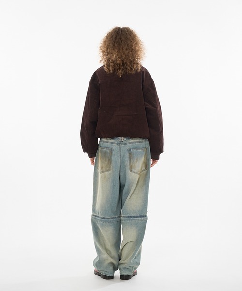 WISH FOR EVER(ウィッシュフォーエバー)の「DRAW CODE DOUBLE ZIP 2WAY CORDUROY BLOUSON / ドローコードダブルジップ2WAYコーデュロイブルゾン(ブルゾン・メンズ・ブラック/バーガンディー/アイボリー/ブラウン/ネイビー・MEDIUM/LARGE/SMALL)」の13枚目の写真