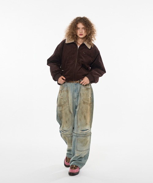 WISH FOR EVER(ウィッシュフォーエバー)の「DRAW CODE DOUBLE ZIP 2WAY CORDUROY BLOUSON / ドローコードダブルジップ2WAYコーデュロイブルゾン(ブルゾン・メンズ・ブラック/バーガンディー/アイボリー/ブラウン/ネイビー・MEDIUM/LARGE/SMALL)」の15枚目の写真