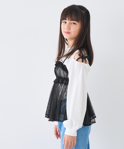 coca(coca)(コカ)の「キッズ ドットチュールビスチェ(キャミソール・キッズ・ブラック/アイボリー・130/120/150/140)」の8枚目の写真
