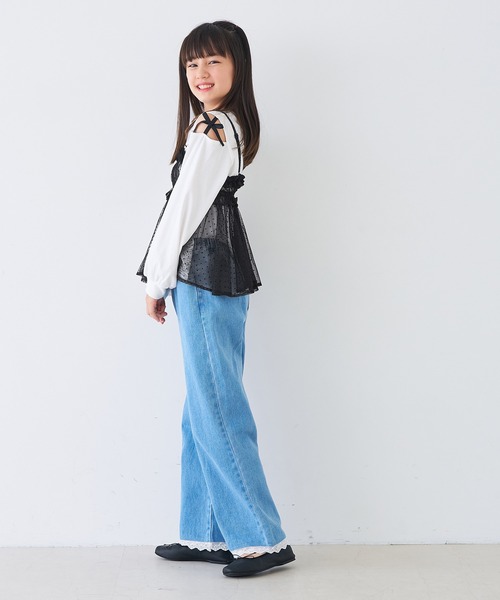 coca(coca)(コカ)の「キッズ ドットチュールビスチェ(キャミソール・キッズ・ブラック/アイボリー・130/120/150/140)」の15枚目の写真
