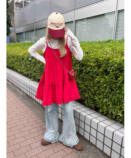 WC（ダブル シー）の「《秋冬新作★》ミニティアードフリルワンピース（ワンピース・レディース・ドット/レッド/ホワイト/ブラック・FREE）」の14枚目の写真