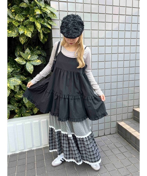 WC（ダブル シー）の「《秋冬新作★》ミニティアードフリルワンピース（ワンピース・レディース・ドット/レッド/ホワイト/ブラック・FREE）」の15枚目の写真