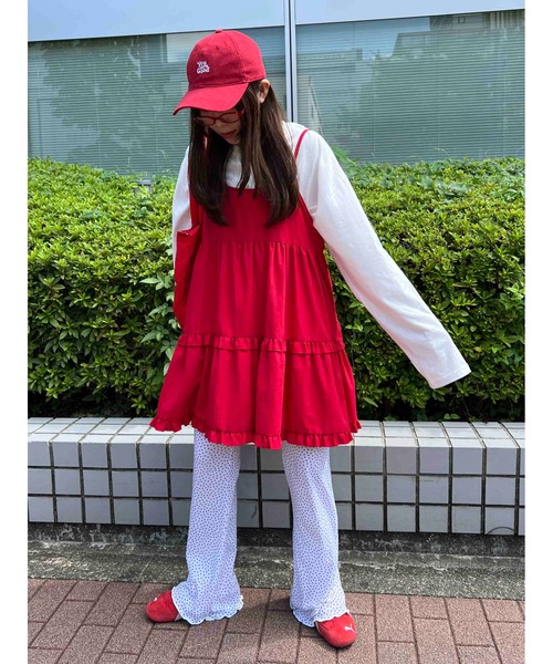 WC（ダブル シー）の「《秋冬新作★》ミニティアードフリルワンピース（ワンピース・レディース・ドット/レッド/ホワイト/ブラック・FREE）」の9枚目の写真