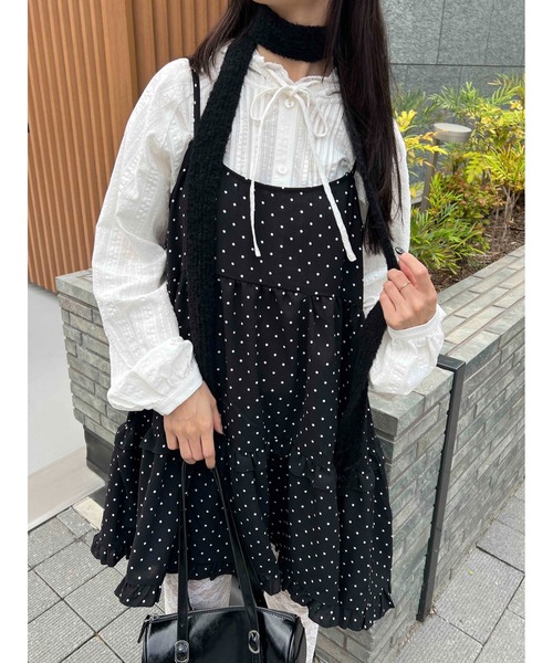 WC（ダブル シー）の「《秋冬新作★》ミニティアードフリルワンピース（ワンピース・レディース・ドット/レッド/ホワイト/ブラック・FREE）」の19枚目の写真