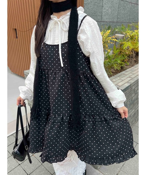 WC（ダブル シー）の「《秋冬新作★》ミニティアードフリルワンピース（ワンピース・レディース・ドット/レッド/ホワイト/ブラック・FREE）」の16枚目の写真