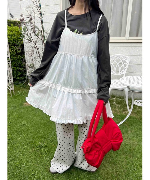 WC（ダブル シー）の「《秋冬新作★》ミニティアードフリルワンピース（ワンピース・レディース・ドット/レッド/ホワイト/ブラック・FREE）」の13枚目の写真