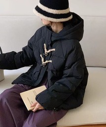 フード付きショートダウンジャケット