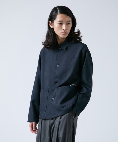 seya. ウール シャツ カバーオール ネイビー seya. ウール シャツ カバーオール ネイビー