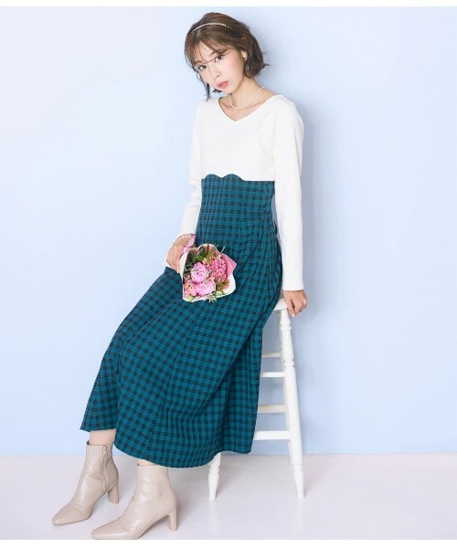 marun（マルン）の「＜大きいサイズ＞ドッキングチェックワンピース