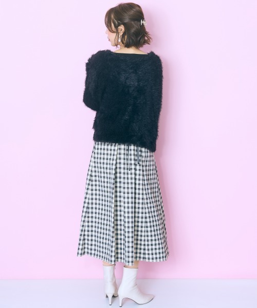 marun（マルン）の「＜大きいサイズ＞ドッキングチェックワンピース marun（ワンピース・レディース・アイボリー系/ブラック系・L/LL/3L/4L/5L）」の7枚目の写真