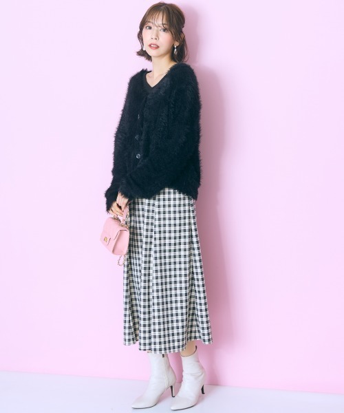 marun（マルン）の「＜大きいサイズ＞ドッキングチェックワンピース marun（ワンピース・レディース・アイボリー系/ブラック系・L/LL/3L/4L/5L）」の10枚目の写真