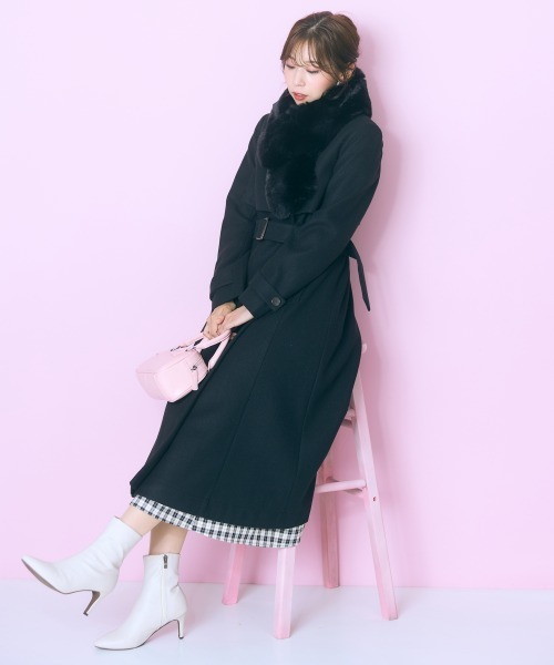 marun（マルン）の「＜大きいサイズ＞ドッキングチェックワンピース marun（ワンピース・レディース・アイボリー系/ブラック系・L/LL/3L/4L/5L）」の9枚目の写真