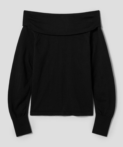 anggae（アンゲ）の「anggae/アンゲ OFF SHOULDER PULLOVER オフショルダーカシミヤニットトップス 冬服（ニット/セーター・レディース・ブラック/アイボリー・S/M）」の21枚目の写真