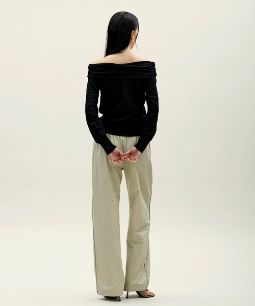 anggae（アンゲ）の「anggae/アンゲ OFF SHOULDER PULLOVER オフショルダーカシミヤニットトップス 冬服（ニット/セーター・レディース・ブラック/アイボリー・S/M）」の14枚目の写真