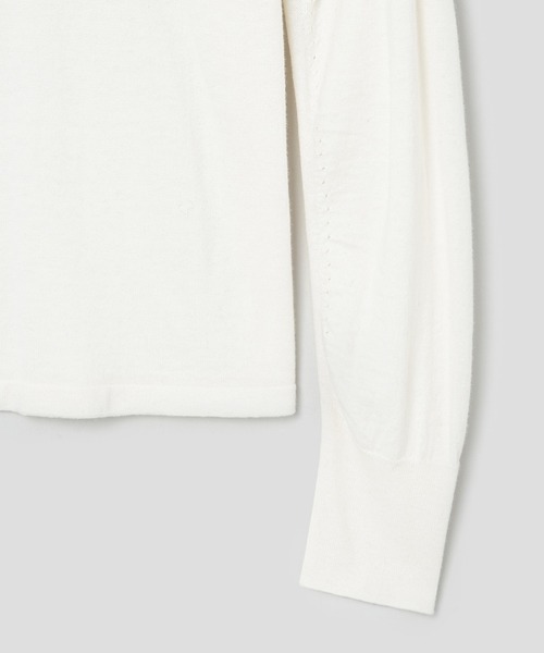 anggae（アンゲ）の「anggae/アンゲ OFF SHOULDER PULLOVER オフショルダーカシミヤニットトップス 冬服（ニット/セーター・レディース・ブラック/アイボリー・S/M）」の4枚目の写真