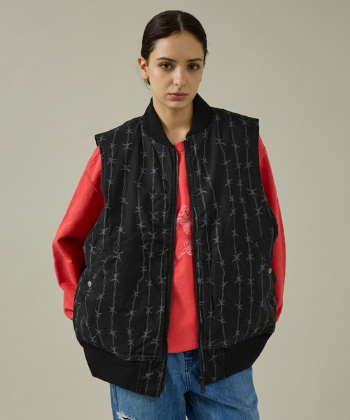 made in standard (メイドインスタンダード)の「【MADE IN STANDARD】PRINTED MA-1 VEST REVERSIBLE/リバーシブル【WEB限定】(ブルゾン・メンズ・ブラック/グレー・L/M)」の2枚目の写真