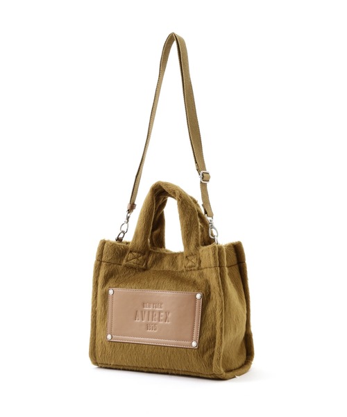 AVIREX(アヴィレックス)の「《直営店限定》SHAGGY BAG(トートバッグ・レディース・マスタード/ブラック・F)」の9枚目の写真