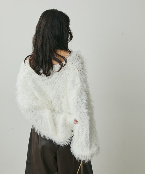 Lunea（ルネア）の「ボリュームシャギーニット（ニット/セーター・レディース・ベージュ/ホワイト/ブラック/グレー・FREE）」の10枚目の写真