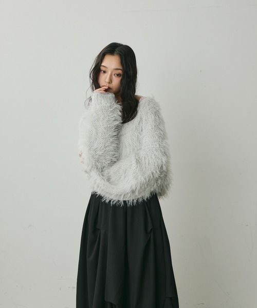 Lunea（ルネア）の「ボリュームシャギーニット（ニット/セーター・レディース・ベージュ/ホワイト/ブラック/グレー・FREE）」の22枚目の写真