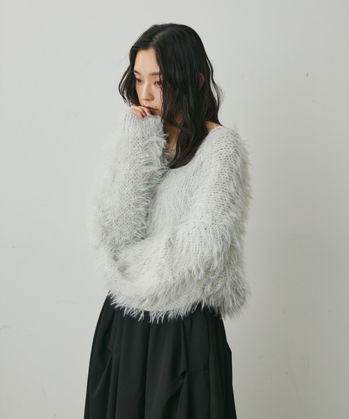 Lunea（ルネア）の「ボリュームシャギーニット（ニット/セーター・レディース・ベージュ/ホワイト/ブラック/グレー・FREE）」の11枚目の写真