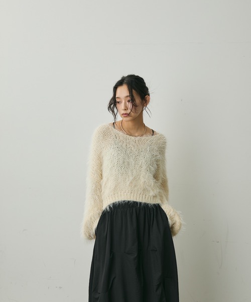 Lunea（ルネア）の「ボリュームシャギーニット（ニット/セーター・レディース・ベージュ/ホワイト/ブラック/グレー・FREE）」の20枚目の写真