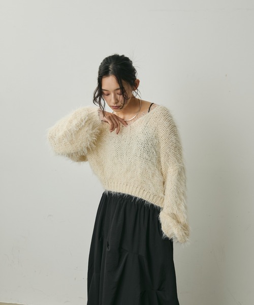 Lunea（ルネア）の「ボリュームシャギーニット（ニット/セーター・レディース・ベージュ/ホワイト/ブラック/グレー・FREE）」の16枚目の写真